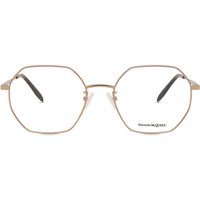 Alexander McQueen AM0338O 007 Men's Eyeglasses Gold Size 54 - Blue Light Block Available