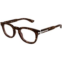 Alexander McQueen AM0498O 002 Men's Eyeglasses Tortoiseshell Size 48 - Blue Light Block Available