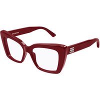 Balenciaga BB0297O Asian Fit 007 Women’s Eyeglasses Red Size 52 - Blue Light Block Available