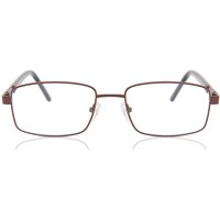 Rectangle Full Rim Metal Men's Prescription Eyeglasses Online Brown Size 55 - Free Lenses - Blue Light Block Available - SmartBuy Collection
