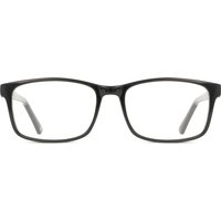 Rectangle Full Rim Plastic Men's Prescription Eyeglasses Online Black Size 55 - Free Lenses - Blue Light Block Available - SmartBuy Collection