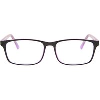 Rectangle Full Rim Plastic Men's Prescription Eyeglasses Online Purple Size 55 - Free Lenses - Blue Light Block Available - SmartBuy Collection