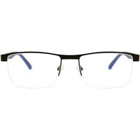 Rectangle Semi Rimless Metal Men's Prescription Eyeglasses Online Black Size 56 - Free Lenses - Blue Light Block Available - SmartBuy Collection