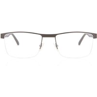 Rectangle Semi Rimless Metal Men's Prescription Eyeglasses Online Gunmetal Size 56 - Free Lenses - Blue Light Block Available - SmartBuy Collection