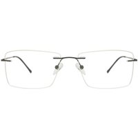 Square Rimless Metal Men's Prescription Eyeglasses Online Grey Size 54 - Free Lenses - Blue Light Block Available - SmartBuy Collection