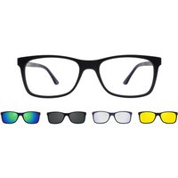 男性用 長方形 プラスチック 黒 サングラス - アンチブルーライト - SmartBuy Collection
