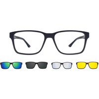 男性用 長方形 プラスチック 黒 サングラス - アンチブルーライト - SmartBuy Collection