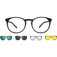 Round Clip-On Plastic Men's Prescription Eyeglasses Online Blue Size 48 - Free Lenses - Blue Light Block Available - SmartBuy Collection