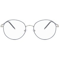 Round Full Rim Metal Men's Prescription Eyeglasses Online Blue Size 52 - Free Lenses - Blue Light Block Available - SmartBuy Collection