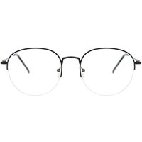 Oval Semi Rimless Metal Men's Prescription Eyeglasses Online Black Size 52 - Free Lenses - Blue Light Block Available - SmartBuy Collection