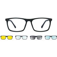 男性用 正方形 プラスチック 黒 サングラス - アンチブルーライト - SmartBuy Collection