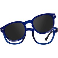 Square Clip-On Plastic Men's Prescription Eyeglasses Online Blue Size 48 - Free Lenses - Blue Light Block Available - SmartBuy Collection