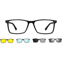 男性用 正方形 プラスチック 黒 サングラス - アンチブルーライト - SmartBuy Collection