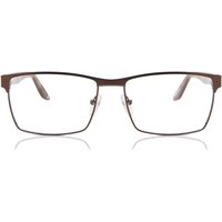 Rectangle Full Rim Metal Men's Prescription Eyeglasses Online Brown Size 57 - Free Lenses - Blue Light Block Available - SmartBuy Collection
