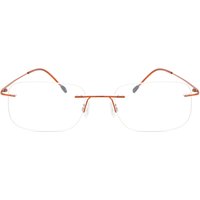 Rectangle Rimless Titanium Men's Prescription Eyeglasses Online Orange Size 52 - Free Lenses - Blue Light Block Available - SmartBuy Collection