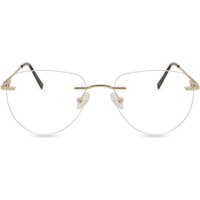 男性用 楕円形 金属 金色 サングラス - アンチブルーライト - SmartBuy Collection