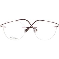 男性用 楕円形 チタン 製 赤 サングラス - アンチブルーライト - SmartBuy Collection