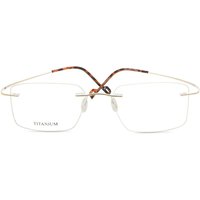Rectangle Rimless Titanium Men's Prescription Eyeglasses Online Gold Size 53 - Free Lenses - Blue Light Block Available - SmartBuy Collection