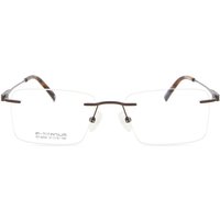 男性用 長方形 チタン 製 茶色 サングラス - アンチブルーライト - SmartBuy Collection