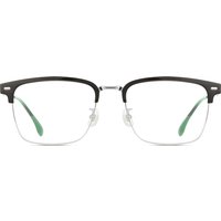 Browline Full Rim Plastic Men's Prescription Eyeglasses Online Black Size 56 - Free Lenses - Blue Light Block Available - SmartBuy Collection