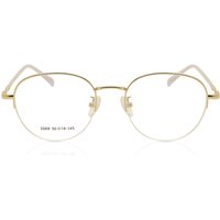 Oval Semi Rimless Metal Men's Prescription Eyeglasses Online Gold Size 50 - Free Lenses - Blue Light Block Available - SmartBuy Collection