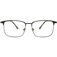 Square Full Rim Metal Men's Prescription Eyeglasses Online Black Size 54 - Free Lenses - Blue Light Block Available - SmartBuy Collection