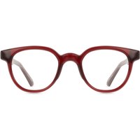 Oval Full Rim Plastic Men's Prescription Eyeglasses Online Red Size 48 - Free Lenses - Blue Light Block Available - SmartBuy Collection