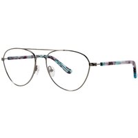 Kensie Flourish Gunmetal Men's Eyeglasses Silver Size 53 - Blue Light Block Available