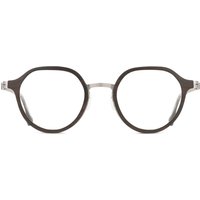 Round Full Rim Wood Men's Prescription Eyeglasses Online Black Size 46 - Free Lenses - Blue Light Block Available - SmartBuy Collection