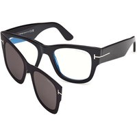 トム フォード トム フォード Tom Ford FT6099-B with Clip-On 001 青-Light Block サングラス - 男性用 - 黒