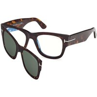 Tom Ford FT6099-B with Clip-On 052 Blue-Light Block Men's Eyeglasses Tortoiseshell Size 51 - Blue Light Block Available