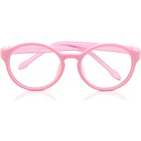 Round Full Rim Plastic Kids' Prescription Eyeglasses Online Pink Size 46 - Free Lenses - Blue Light Block Available - SmartBuy Collection
