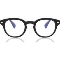Oval Full Rim Plastic Men's Prescription Eyeglasses Online Black Size +1.00 - Free Lenses - Blue Light Block Available - SmartBuy Collection