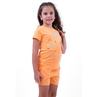Enorsia Girls Orange Double Layer Sunny Glitter Printed T-Shirt - UK 6/7 Yrs