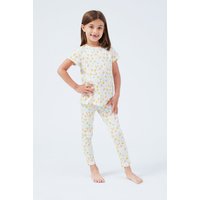 Enorsia Girls White Sun Flower Print Pyjama Set - UK 1.5/2 Yrs