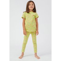 Enorsia Girls Green Sun Flower Print Pyjama Set - UK 6/7 Yrs