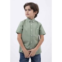 Enorsia Boys Green SS Stretch Oxford Shirt (3-14yrs) - UK 12 Yrs