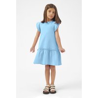 Enorsia Girls Blue Ruffle Sleeve Jersey Dress - UK 2/3 Yrs
