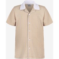 Enorsia Boys Cream Striped Jersey Seersucker Shirt (6yrs-11yrs) - UK 7 Yrs
