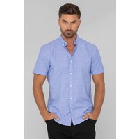 Enorsia Mens Sky Printed Short Sleeve Shirt - UK M