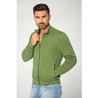 Enorsia Mens Green Funnel Neck Zip Through Sweatshirt - UK L