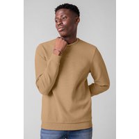 Enorsia Mens Cream Crew Neck Design Rib Sweatshirt - UK L