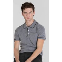 Enorsia Mens Grey Cotton Jersey Club Collar Polo - UK L