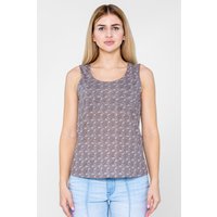 Enorsia Womens Grey Wave Printed Vest Tank Top - UK 16
