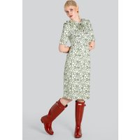 Enorsia Womens Green Double Layer Ruffles And Tie Fastening Midi Dress - UK 12