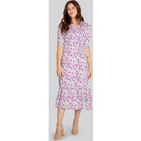 Enorsia Womens White Floral Printed A-Line Maxi Dress - UK 10