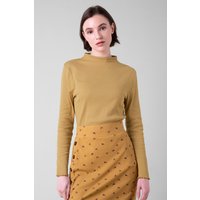 Enorsia Womens Yellow High Neck Ribbed Top - UK 12