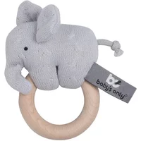 Baby's Only Houten rammelaar olifant zilvergrijs
