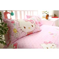 HELLO KITTY Elegant Jewel Design Pink Color COTTON 4 pcs Bedding Bed Sheet Set