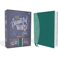 NIV, Beautiful Word Bible, Updated Edition, Peel/Stick Bible Tabs, Leathersoft, Teal, Red Letter, Comfort Print